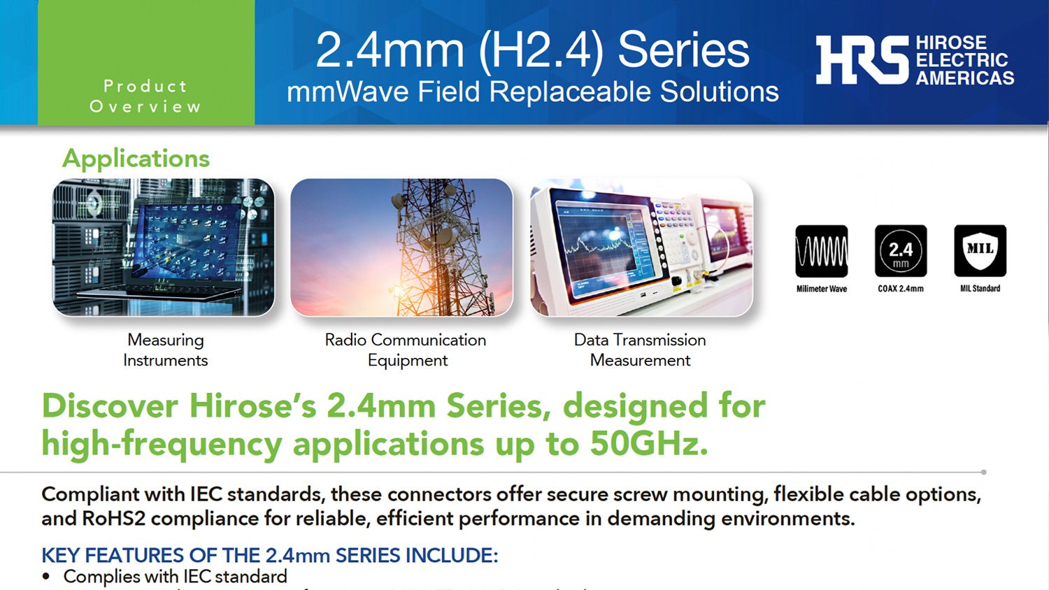 Hirose Americas New Product Introduction (NPI) 2.4mm NPI Series Connector Image 122024